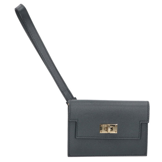 HERMES Kelly Pocket Slim Epsom Card Case Gray Size ONE SIZE