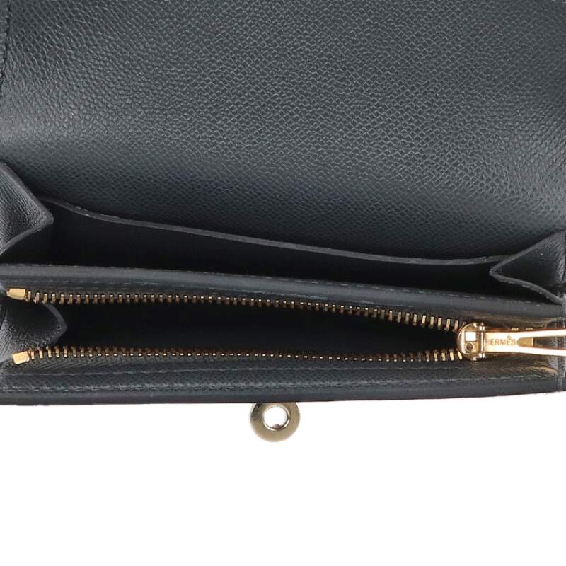 HERMES Kelly Pocket Slim Epsom Card Case Gray Size ONE SIZE