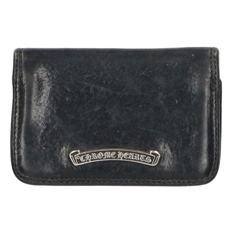 Chrome Hearts Leather Card Case Black/Silver Size ONE SIZE