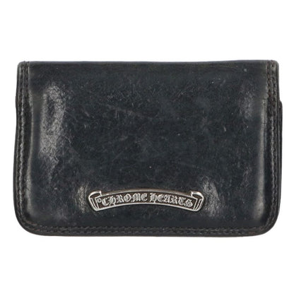 Chrome Hearts Leather Card Case Black/Silver Size ONE SIZE
