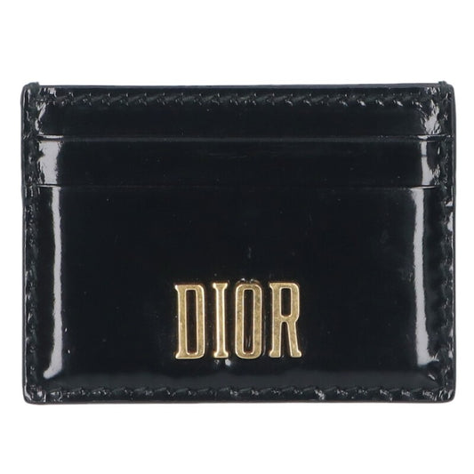 DIOR Patent Leather Logo Card Case Black Size ONE SIZE