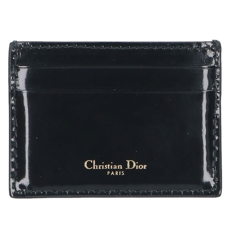 DIOR Patent Leather Logo Card Case Black Size ONE SIZE
