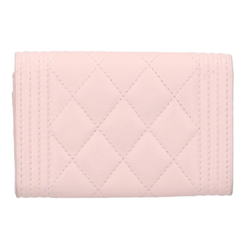 CHANEL Boy Chanel CC Logo Leather Card Case Size ONE SIZE