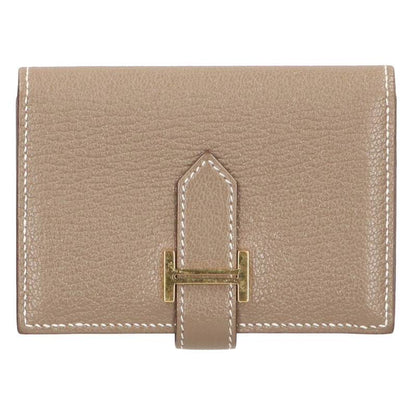 HERMES Bearn Mini Gold Hardware Leather Card Size ONE SIZE