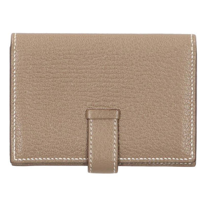 HERMES Bearn Mini Gold Hardware Leather Card Size ONE SIZE
