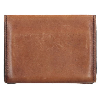 Berluti Calligraphy Leather Card Case Brown Size ONE SIZE