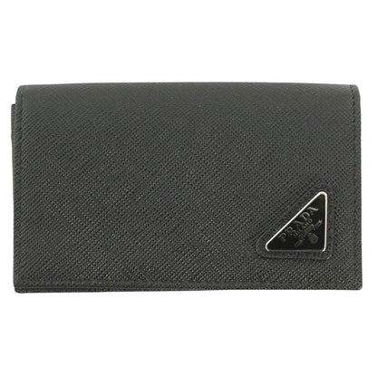 PRADA Triangle Logo Saffiano Leather Card Case Size ONE SIZE