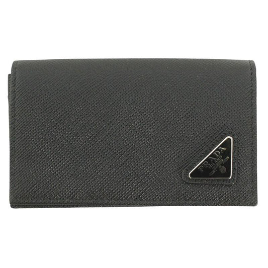 PRADA Triangle Logo Saffiano Leather Card Case Size ONE SIZE