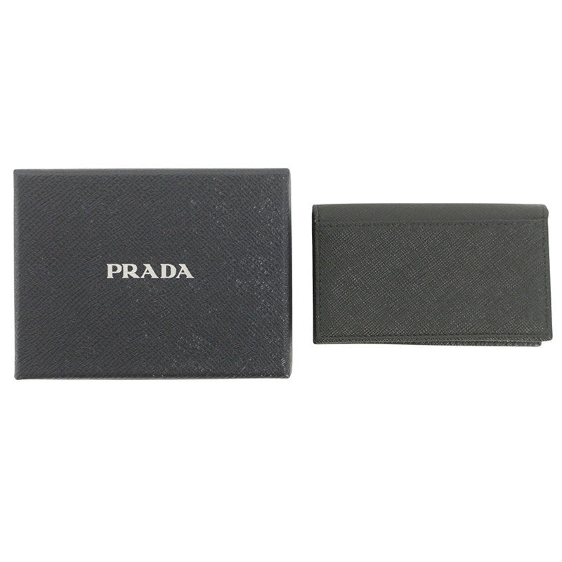 PRADA Triangle Logo Saffiano Leather Card Case Size ONE SIZE