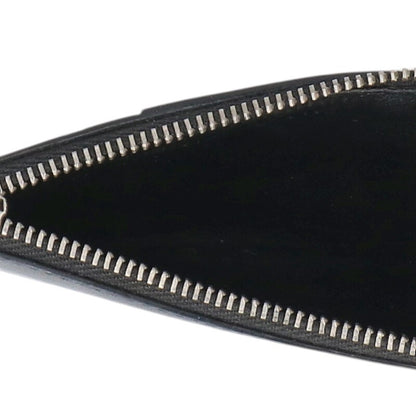 Saint Laurent Paris Stud Leather Card Case Black x Silver One Size