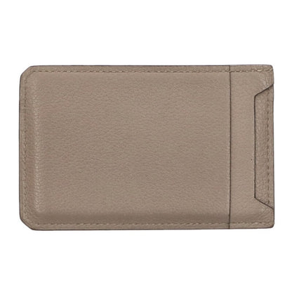 HERMES City 4CC Leather Card Case Beige Size ONE SIZE