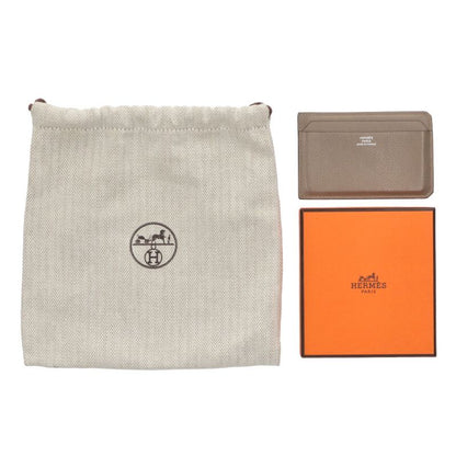HERMES City 4CC Leather Card Case Beige Size ONE SIZE