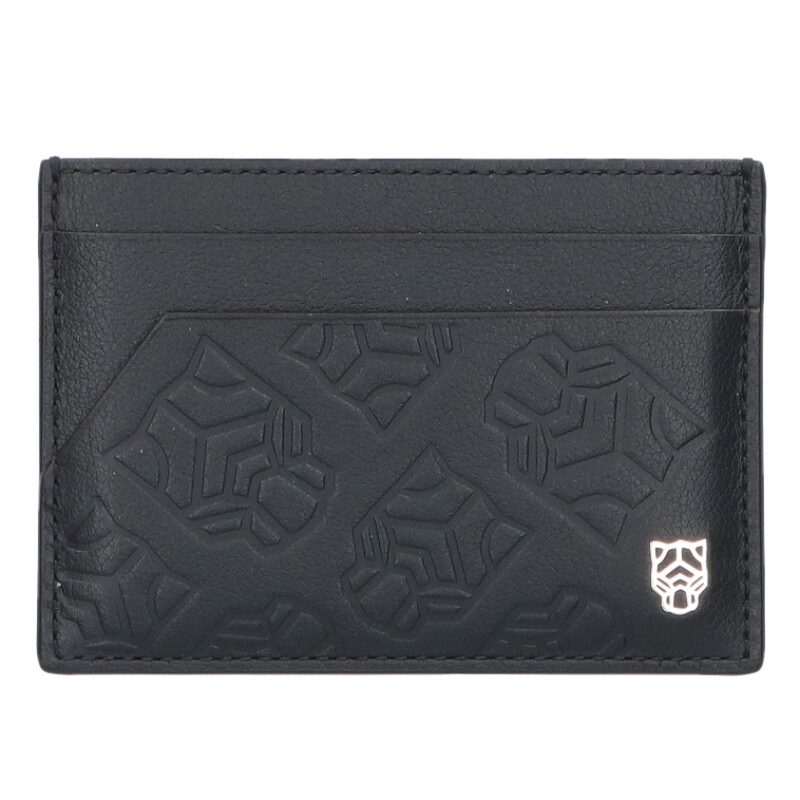 Cartier Panthere Leather Card Holder Black Size ONE SIZE