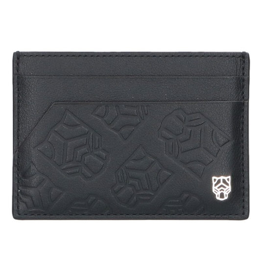 Cartier Panthere Leather Card Holder Black Size ONE SIZE