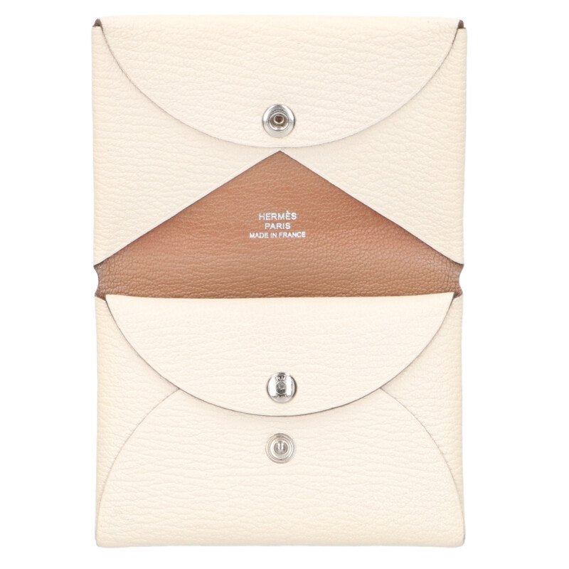 HERMES Calvi Duo Chevre Bi-fold Card Case Size ONE SIZE