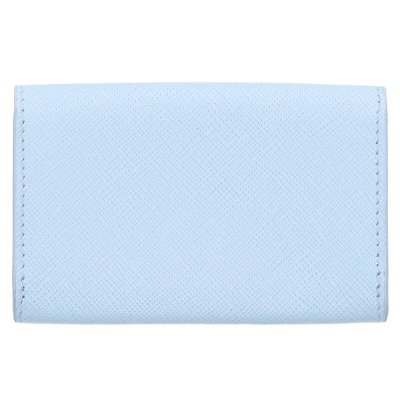PRADA Saffiano Triangle Logo Card Case Lt Blue Size ONE SIZE