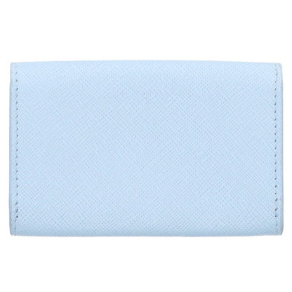 PRADA Saffiano Triangle Logo Card Case Lt Blue Size ONE SIZE