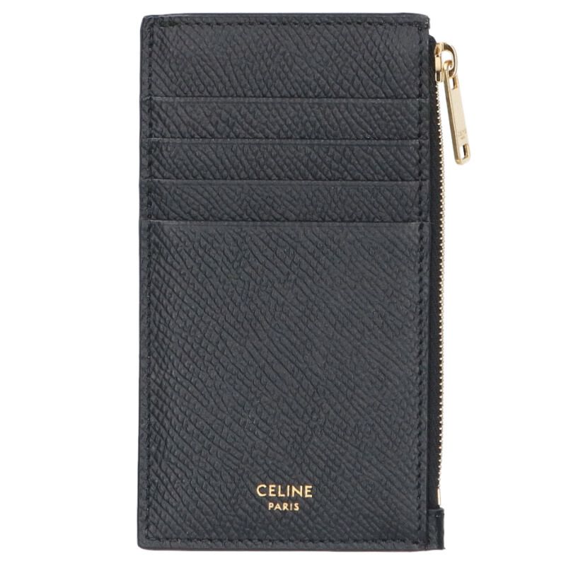 CELINE Black Zip Fragment Card Case Size ONE SIZE