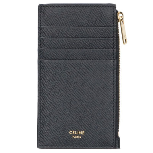 CELINE Black Zip Fragment Card Case Size ONE SIZE