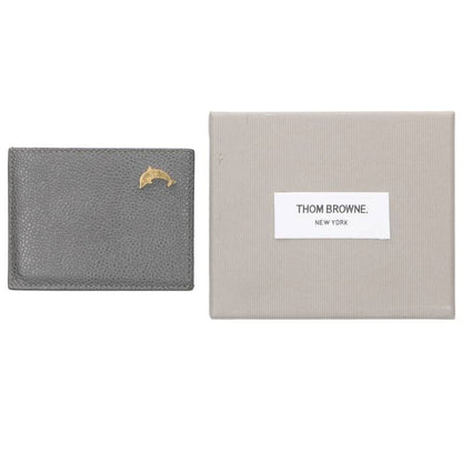 THOM BROWNE Dolphin Motif Card Holder Gray Card Case Size ONE SIZE