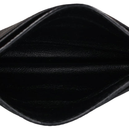 BALENCIAGA 579311 Logo Leather Holder Black Card Case Size ONE SIZE