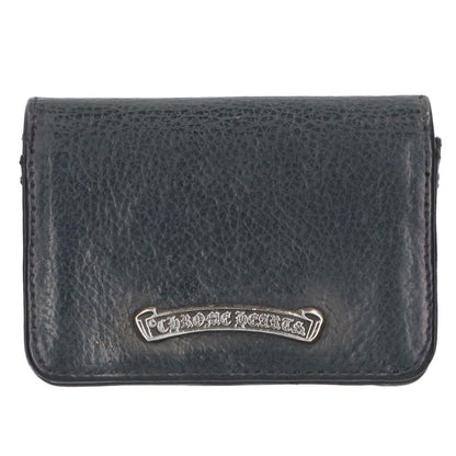 Chrome Hearts Leather Card Holder Black Silver Card Case Size ONE SIZE