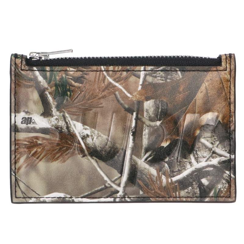 SUPREME 25AW Leather Zip Card Holder Khaki Card Case Size ONE SIZE