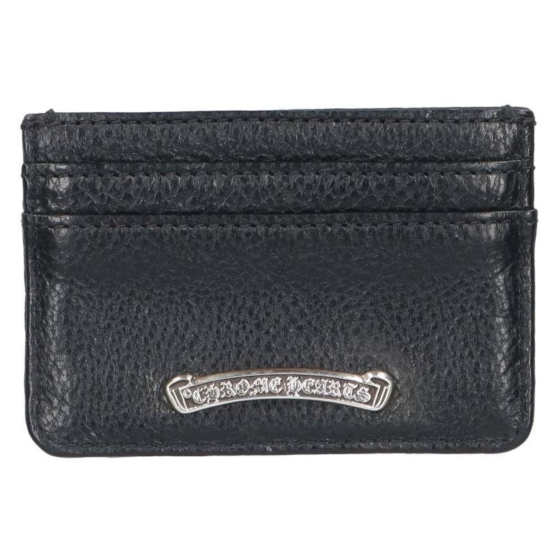 Chrome Hearts Scroll Label Leather Card Holder Card Case Size ONE SIZE