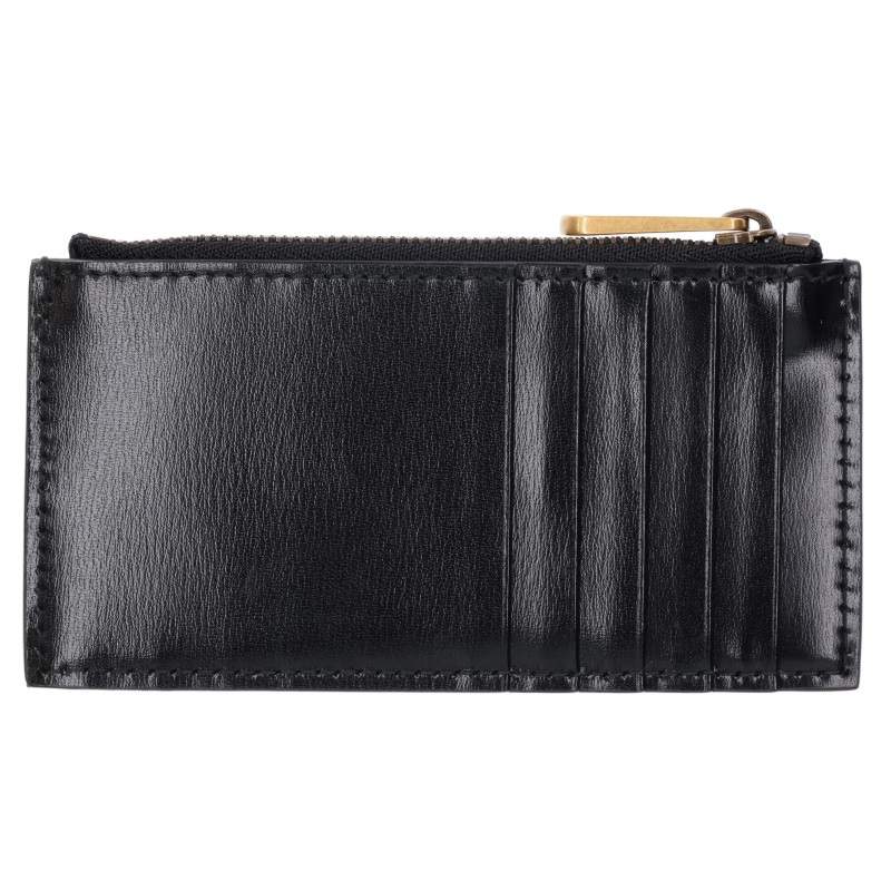 GUCCI Python Leather Card Holder Black/Gold Card Case