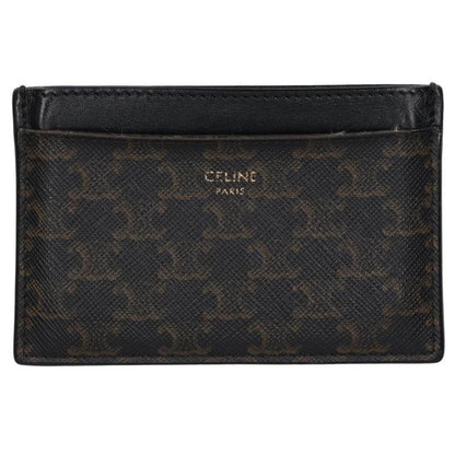 CELINE Black Triomphe Pattern Card Case