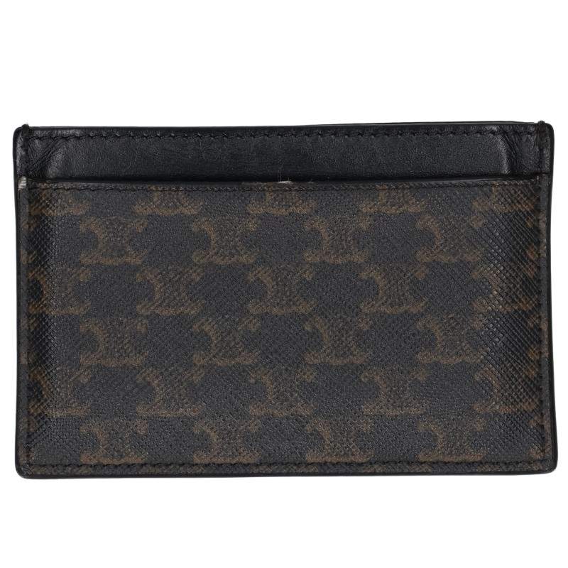 CELINE Black Triomphe Pattern Card Case