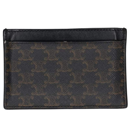 CELINE Black Triomphe Pattern Card Case