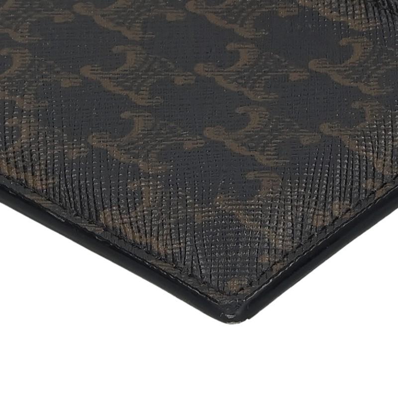 CELINE Black Triomphe Pattern Card Case