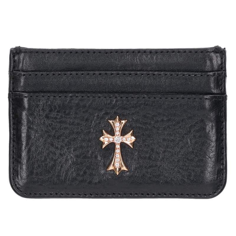 Chrome Hearts 22K DBL SIDED Pave Diamond Leather Card Case