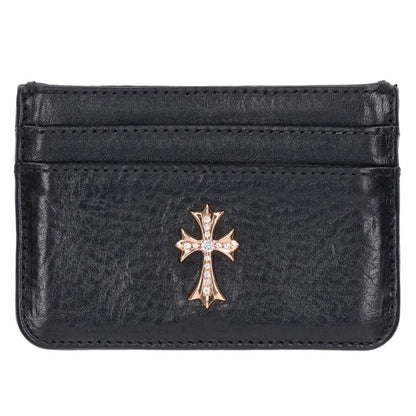 Chrome Hearts 22K DBL SIDED Pave Diamond Leather Card Case