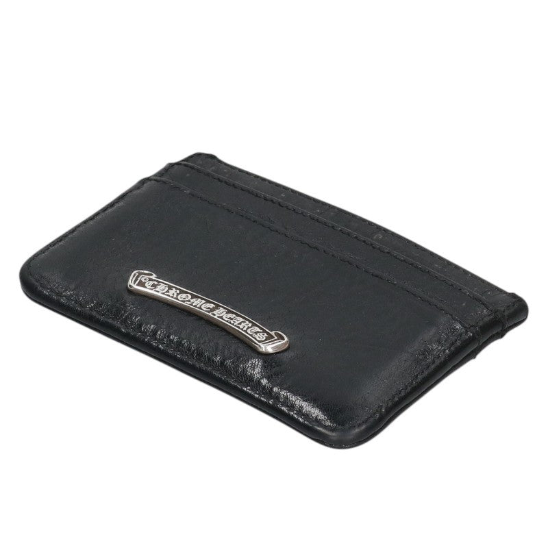 Chrome Hearts Double Side Scroll Label Leather Card Case
