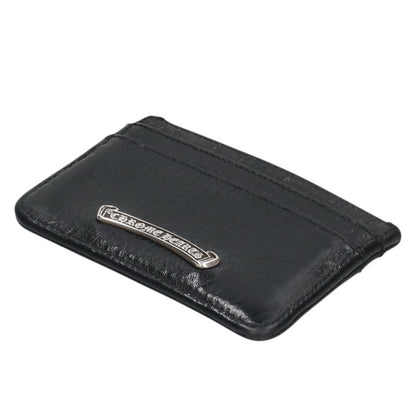 Chrome Hearts Double Side Scroll Label Leather Card Case