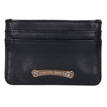 Chrome Hearts Double Side Scroll Label Leather Card Case