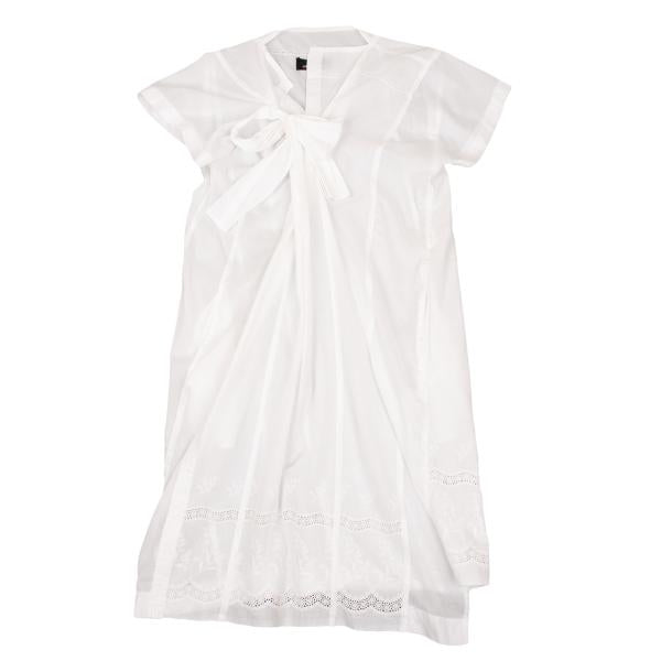 tricot COMME des GARCONS Cotton Lace Tunic White Blouse Size M
