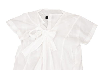 tricot COMME des GARCONS Cotton Lace Tunic White Blouse Size M