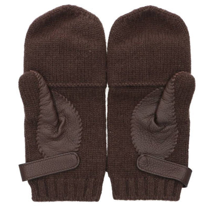HERMES Lionel Cashmere Sellier Gloves Brown Size ONE SIZE