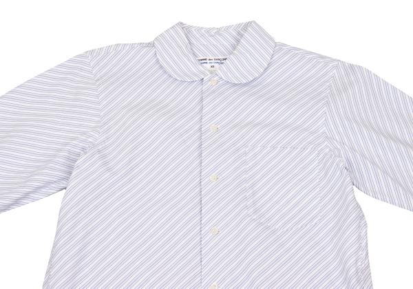 COMME des GARCONS Cotton Bias Shirt White/Blue Size XS