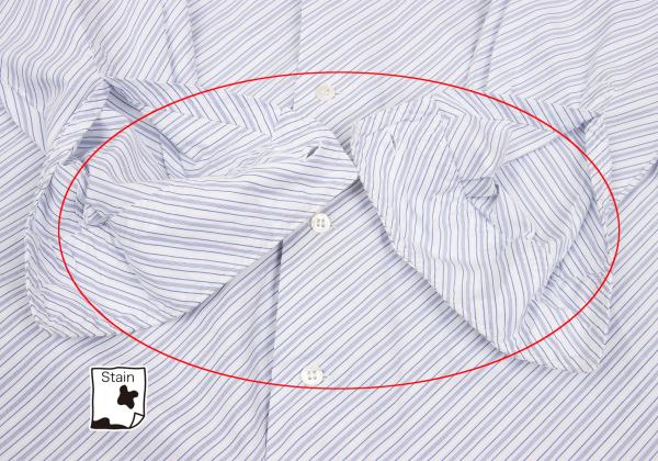 COMME des GARCONS Cotton Bias Shirt White/Blue Size XS
