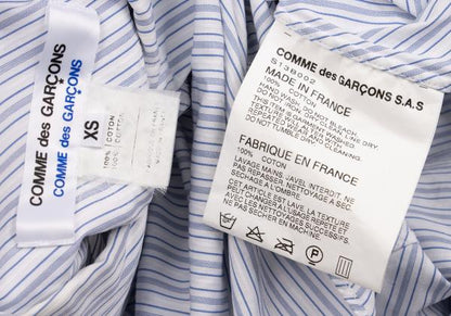 COMME des GARCONS Cotton Bias Shirt White/Blue Size XS