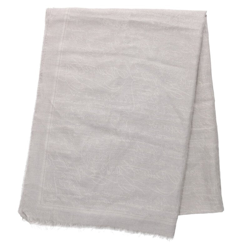 Berluti Cotton Cashmere Silk Calligraphy Scarf Size ONE SIZE