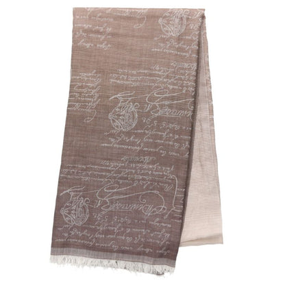 Berluti Wool Silk Calligraphy Pattern Scarf Size ONE SIZE