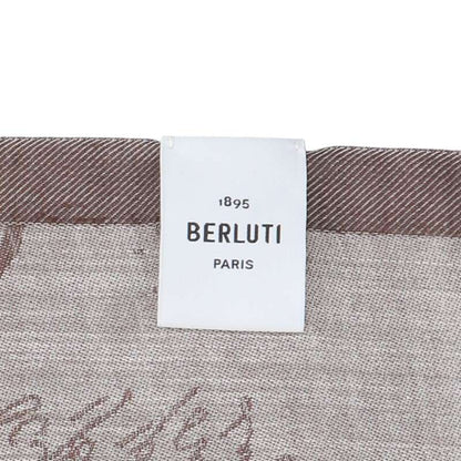 Berluti Wool Silk Calligraphy Pattern Scarf Size ONE SIZE