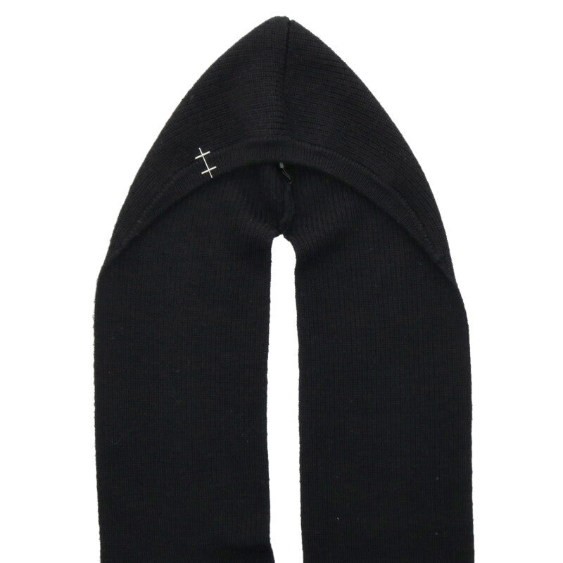 HELIOT EMIL PHOS Wool Nylon Hooded Scarf Black Size ONE SIZE