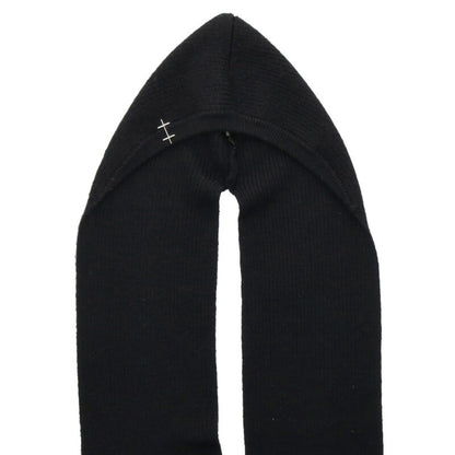 HELIOT EMIL PHOS Wool Nylon Hooded Scarf Black Size ONE SIZE