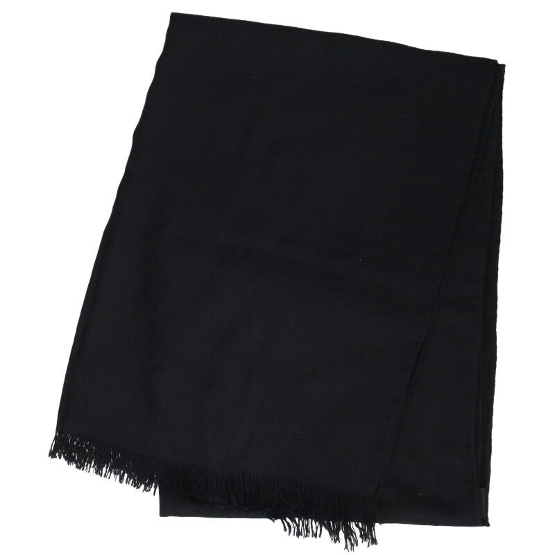 HERMES New Libris Silk Cashmere Scarf Black Size ONE SIZE